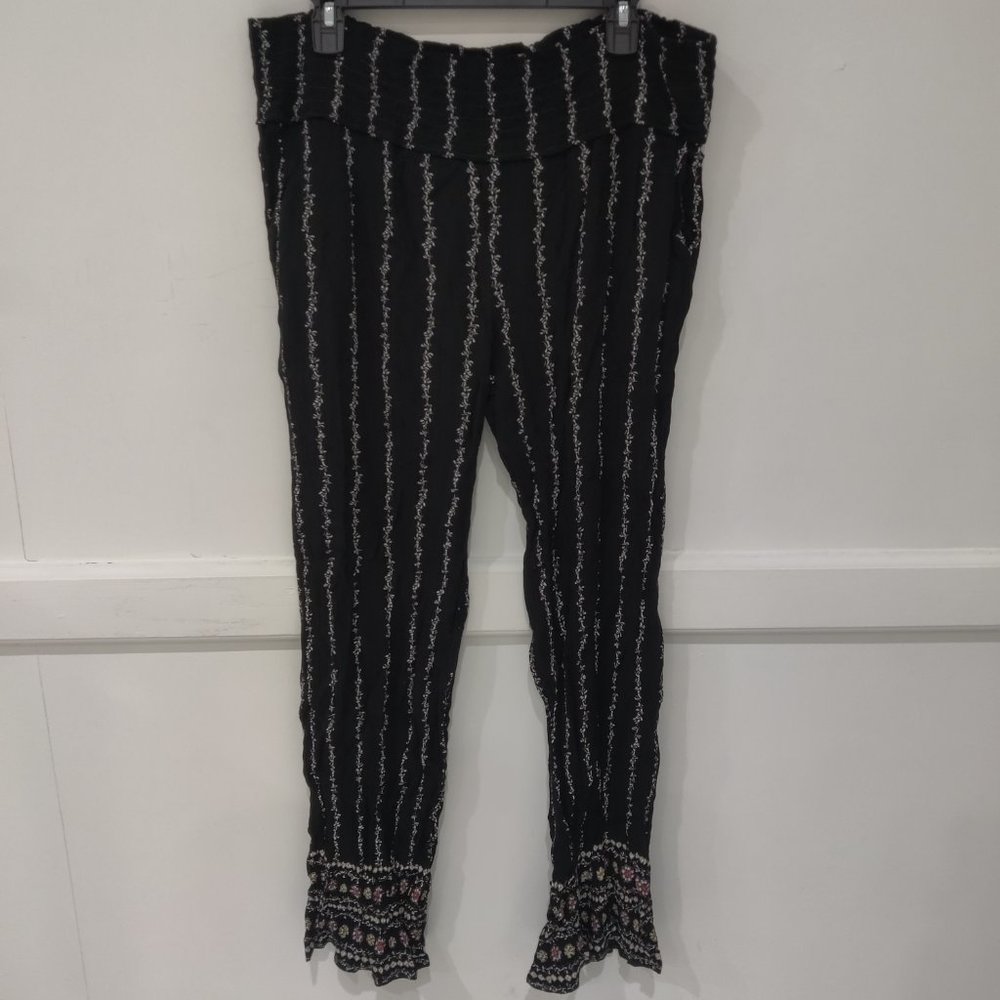 NWoT Jessica Simpson Womens Pull On Wide Leg Lounge Pant Black Size XL $45 HH461